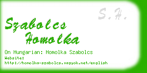 szabolcs homolka business card